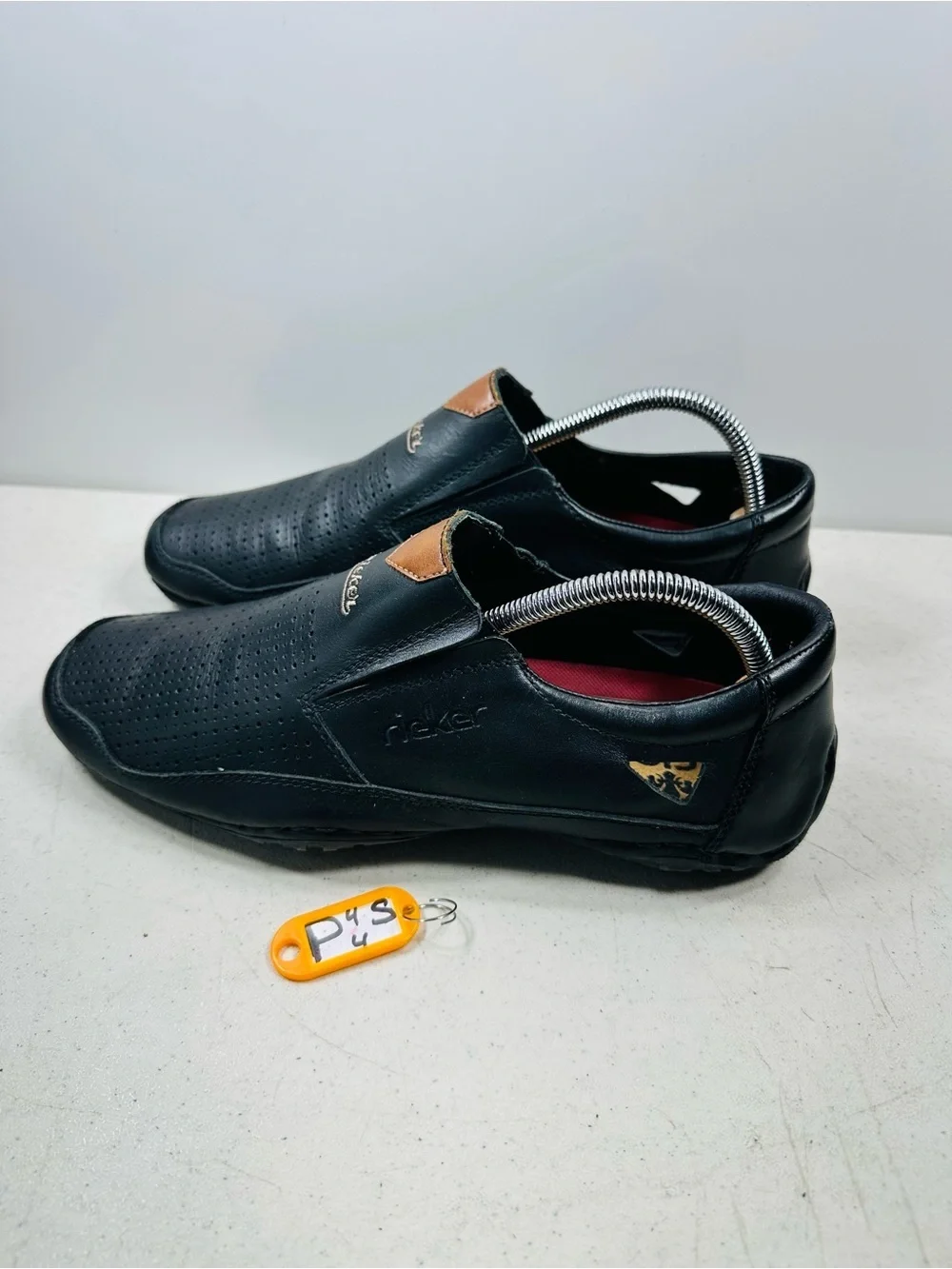 Rieker Black Slip-On Loafers with Brown Accents size 42-11